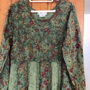 Marisol Renaissance Style Embroidered Boho Hippie Maxi Dress